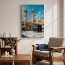 Elegant Masjid Al Haram motif on canvas frame