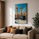 Ready-to-hang framed canvas with Masjid Al Haram design