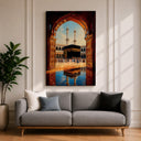 Abstract Islamic art featuring Kaaba doorway motif