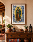 Decorative wall art celebrating Guadalupe and Mexican heritage