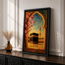 Masjid Haram Mecca inspired artwork displayed in modern frame
