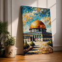 Masjid Al Aqsa golden dome framed canvas wall art