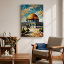 Aqsa Mosque framed canvas with Jerusalem skyline