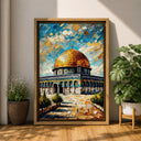 Jerusalem mosque wall art in a frame