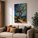 Living room wall decor: framed olive tree landscape
