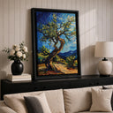 Canvas wall art showing olive trees and greenery