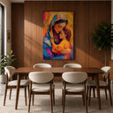 Altar decor canvas with Mary and Child mosaic