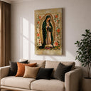 Church or prayer space featuring Guadalupe framed canvas