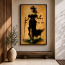 Sophisticated blue and gold tones in legal wall art for office