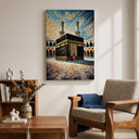 Islamic art wall piece in modern living room