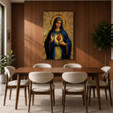 Traditional devotional art - Mary portrait in ornate frame