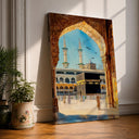 Kaaba arch view wall art on framed canvas