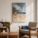 Sunlit beach landscape wall art for home decor
