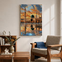 Islamic art wall decor featuring Green Dome and mosque silhouette