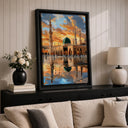 Framed Masjid Al Nabawi canvas wall art for living spaces