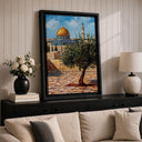 Detailed frame around sacred architecture artwork