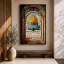 Warm-toned Jerusalem mosque artwork for home