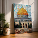 Masjid Al Aqsa wall art with golden dome in a framed canvas