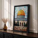 Golden dome Masjid Al Aqsa framed canvas wall decor