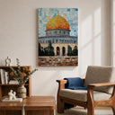 Abstract Islamic wall art featuring sacred mosque