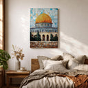 Gilded dome mosque artwork for contemporary interiors