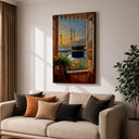Decorative Islamic wall art featuring Kaaba window view