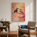 Romantic wildlife wall art featuring a bird couple