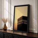 Minimalist Islamic wall decor featuring Kaaba