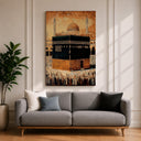 Mecca pilgrimage motif canvas print framed