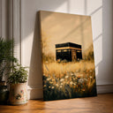 Framed canvas featuring Kaaba in a Mecca meadow