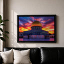 Framed canvas art showing iconic dome at dusk