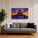 Framed wall art with minimalist Islamic decor for living room
