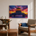 Blue and gold hues in Dome of the Rock wall art