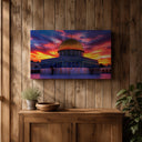 Detailed study of architectural silhouette in framed art