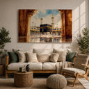 Baitullah Tawaf pilgrims motif on canvas