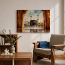 Religious wall art canvas with Baitullah imagery