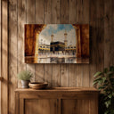 Sacred Kaaba arch wall decor canvas