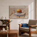 Minimalist display of Dome of the Rock wall art