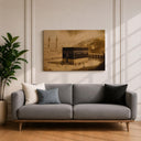 Neutral toned Kaaba framed art for living room