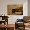 Antique style Islamic wall art on canvas