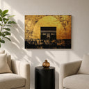 Close-up texture of framed Islamic canvas print