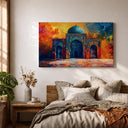 Warm toned Islamic art with arch silhouette