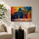 Studio shot of Islamic wall art in frame