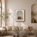 Minimalist Islamic art set for living room or study in sage green