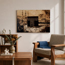 Abstract Islamic collection Kaaba wall art in a frame