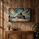 Decorative wall art inspired by Islamic architecture in a frame