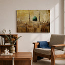Islamic home decor wall art with Green Dome