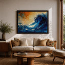 Hokusai-inspired wave artwork for coastal interiors