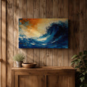 Calm sea tones and soft textures in wall art canvas