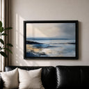Interior living room with seascape wall art